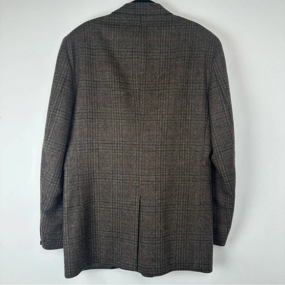 Robert Stock Classics Men’s Sport‎ Coat Size 42 Long Brown Plaid Tweed Old Money